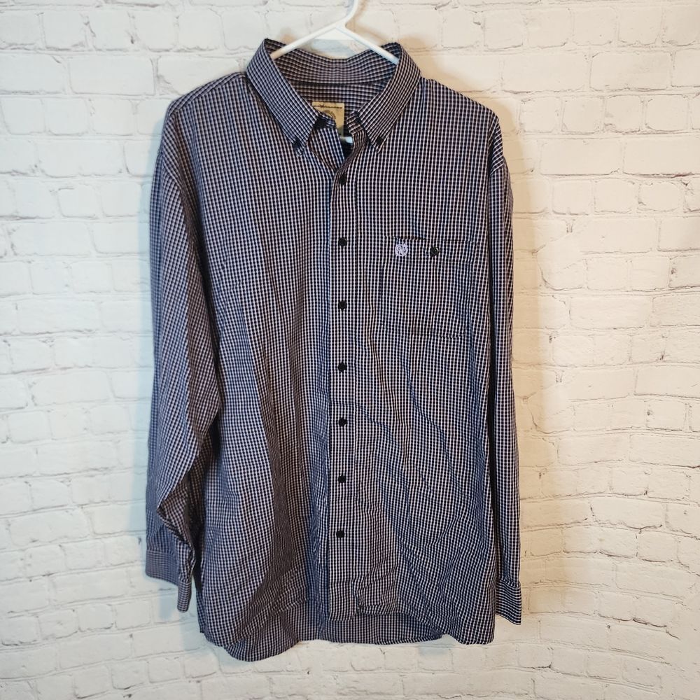 Men's Gunnison Creek Purple Relaxed Fit Button-Down Shirt, Size XLT